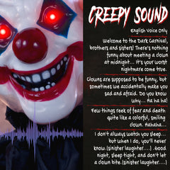 HOMCOM 190cm Life Size Animated Clown Halloween Decoration, Scary Halloween Animatronics Decor with Sound Touch Activated