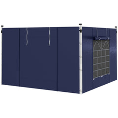Outsunny Set of Two 195 x 295cm Replacement Gazebo Side Walls - Blue