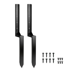 Outsunny 2 Pack Fence Post Repair Kit, 81 cm Metal Fence Post Support with Drill, Garden Ground Spikes for Broken Gate, Posts