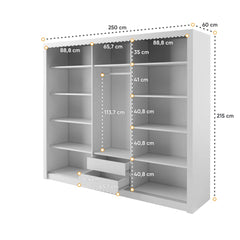 Havana 11 - 3 Sliding Door Wardrobe 250cm