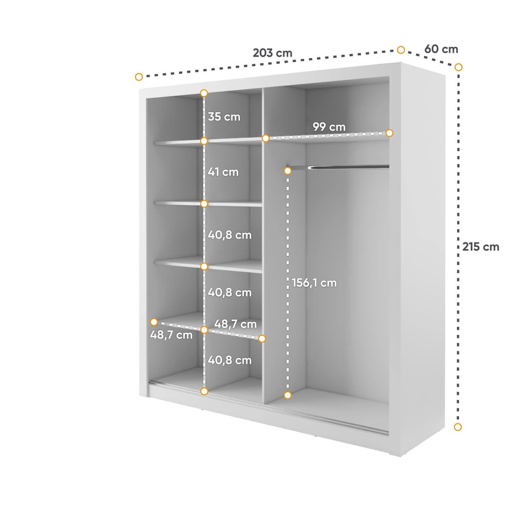 Havana 12 - 2 Sliding Door Wardrobe 203cm