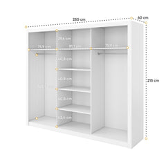 Idea 01 - 3 Sliding Door Wardrobe 250cm