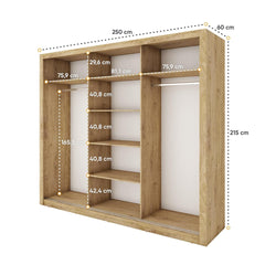 Idea 01 - 3 Sliding Door Wardrobe 250cm