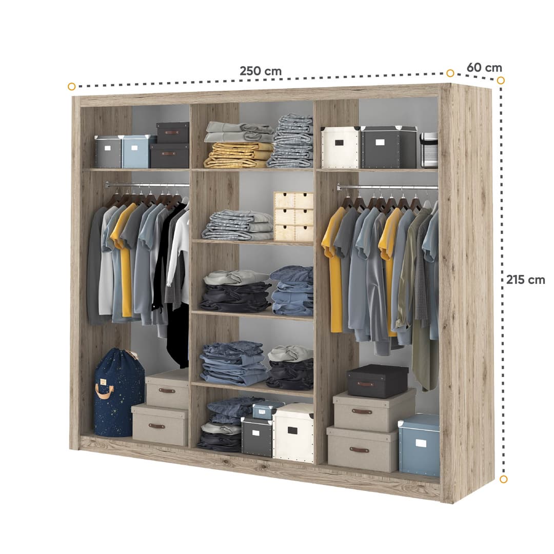 Idea 01 - 3 Sliding Door Wardrobe 250cm