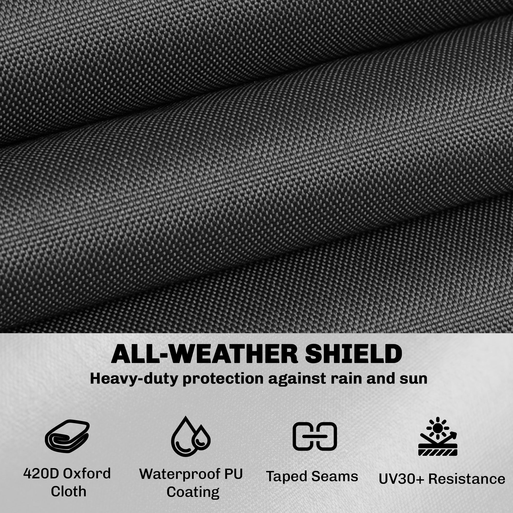 Outsunny Garden Furniture Cover, Waterproof Patio Furniture Cover with Air Vent, 420D Oxford Fabric, 125 x 125 x 74 cm, Black