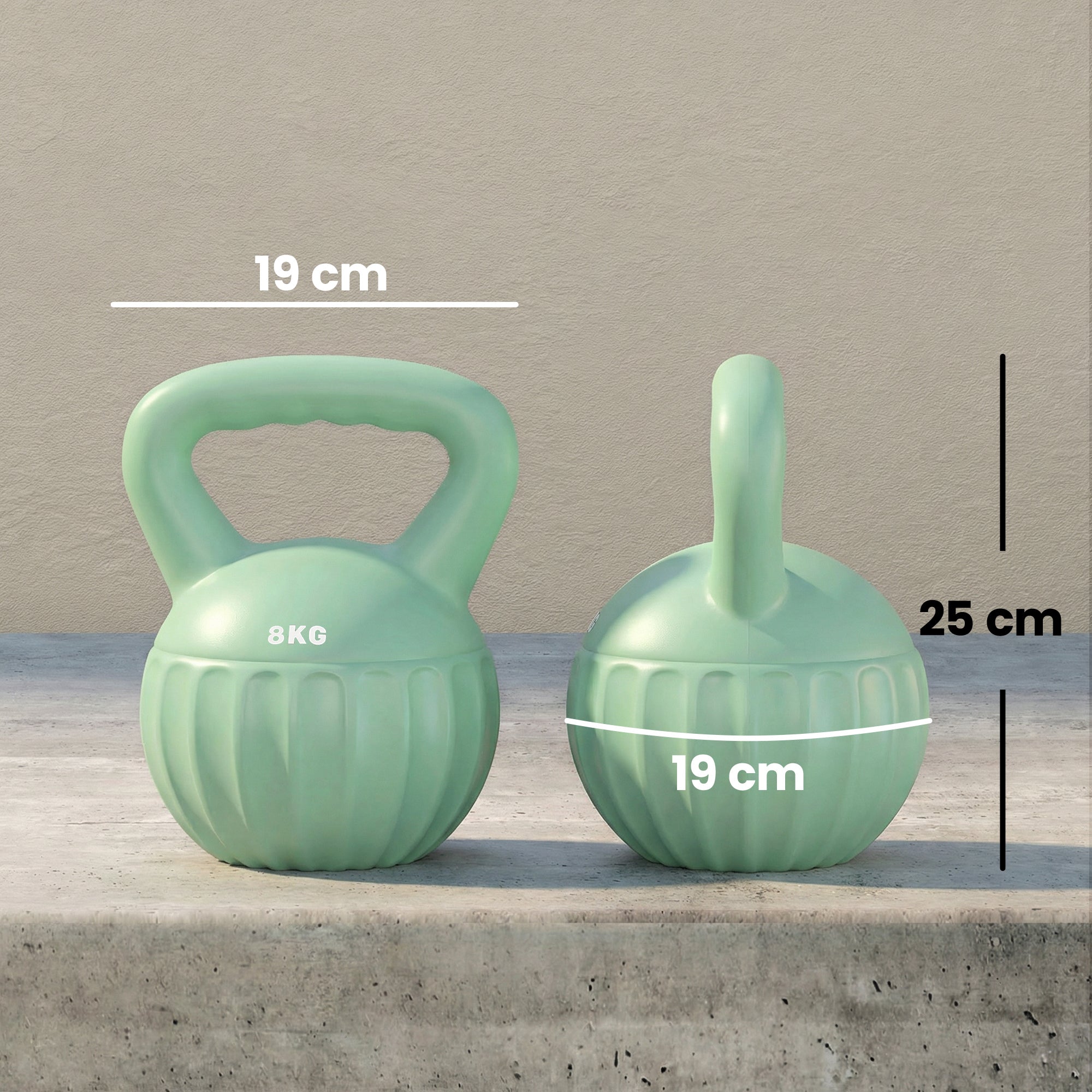 SPORTNOW Kettlebell for Strength Training Kettle Bell with Non-Slip Handle 8 kg Green