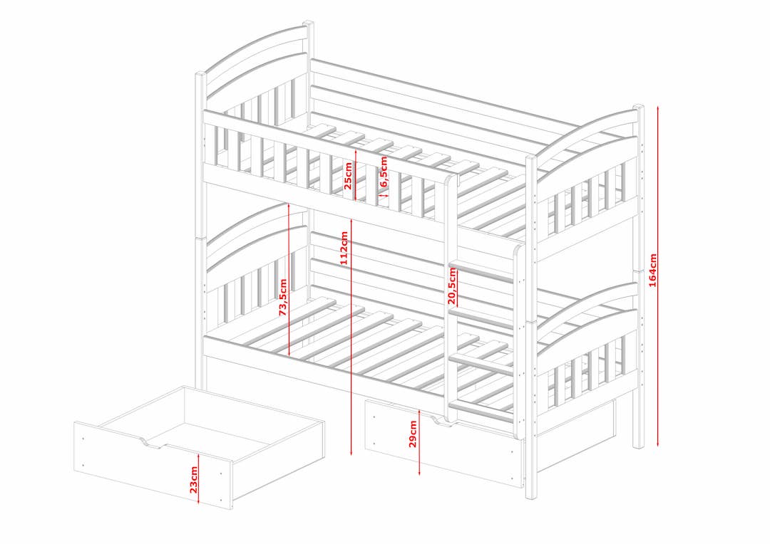Wooden Bunk Bed Ignas with Storage - product image 19
