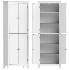HOMCOM 170 cm Tall Bathroom Storage Cabinet, Freestanding Narrow Bathroom Cabinet with Adjustable Shelves for Laundry Room