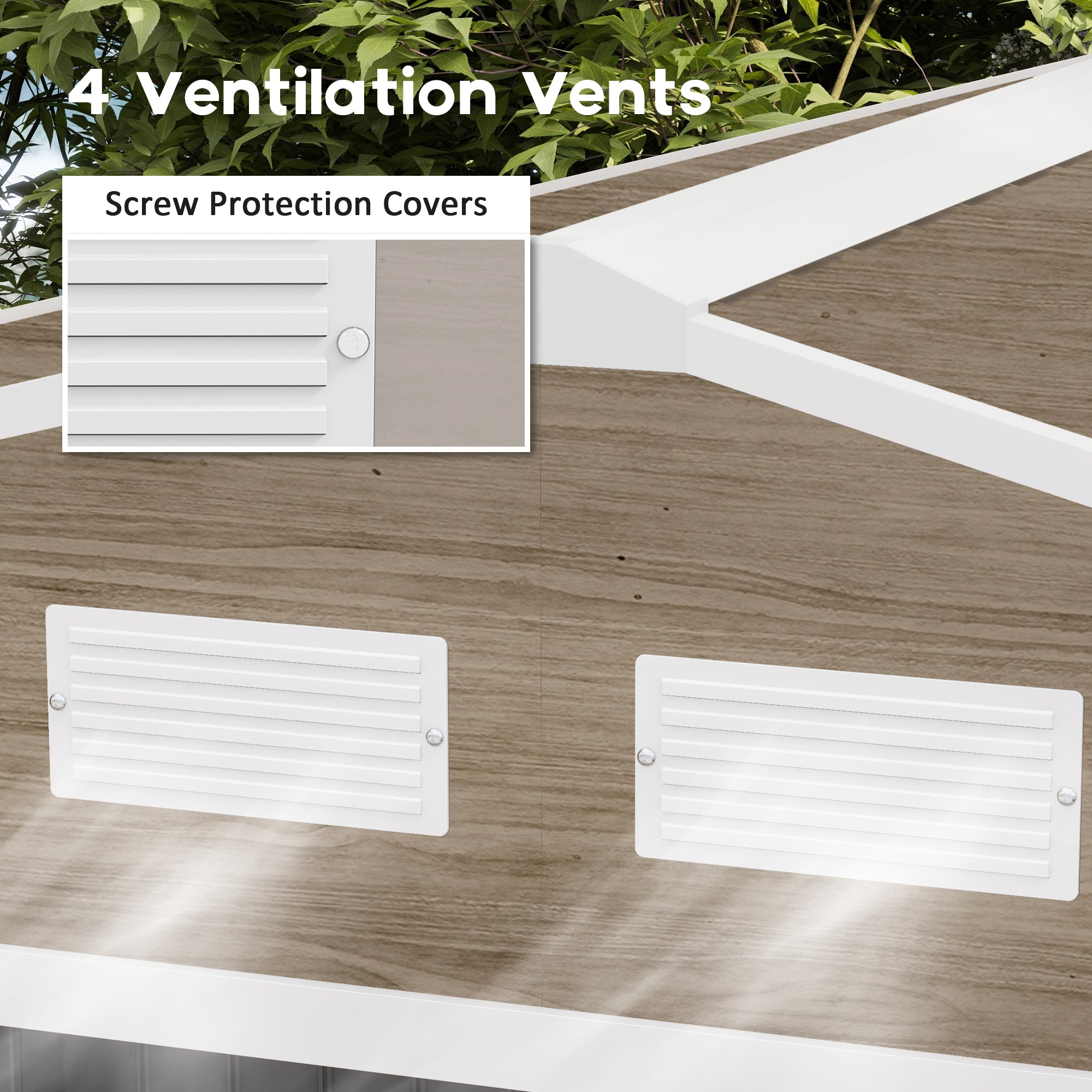 Outsunny 9 x 6ft Steel Garden Shed, Outdoor Storage Tool House with Vents, Foundation and Lockable Double Doors, Brown
