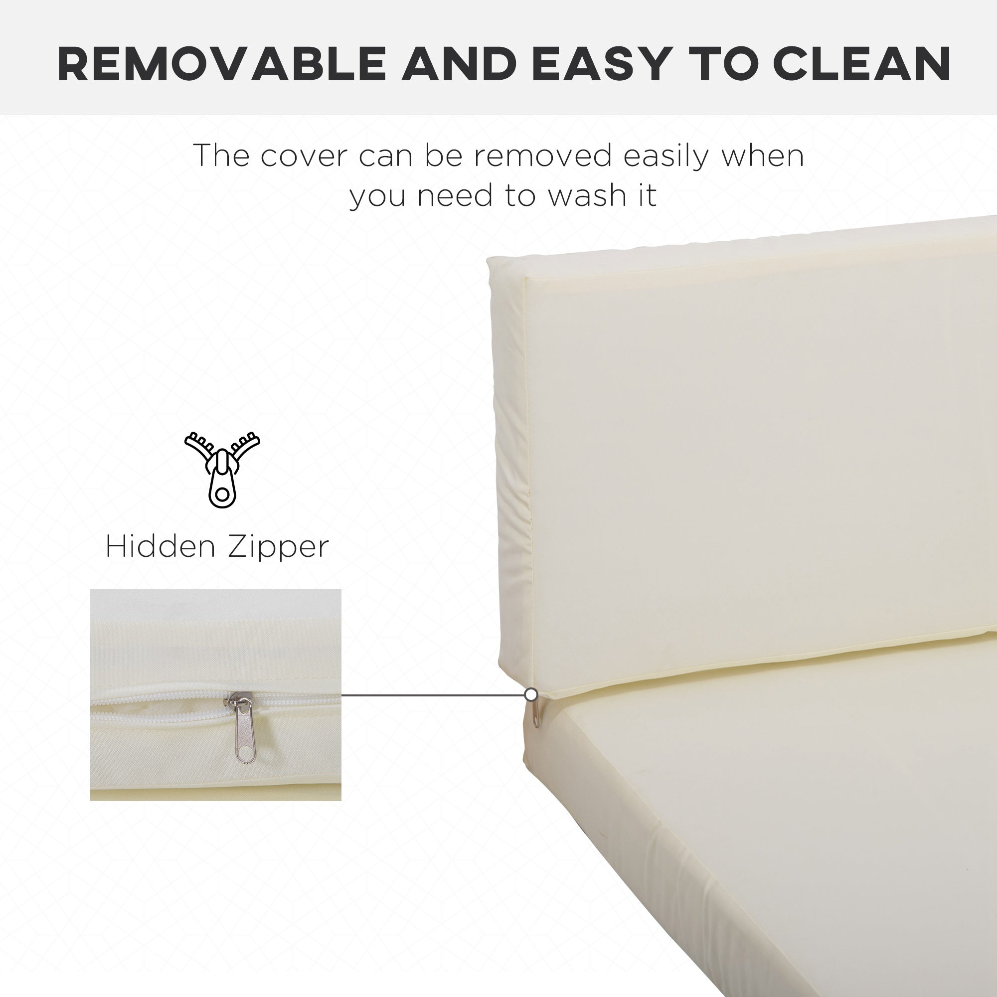 Outsunny Outdoor Cushion Pad Set for Rattan Furniture, 7 Piece Garden Furniture Cushions ONLY, Cream