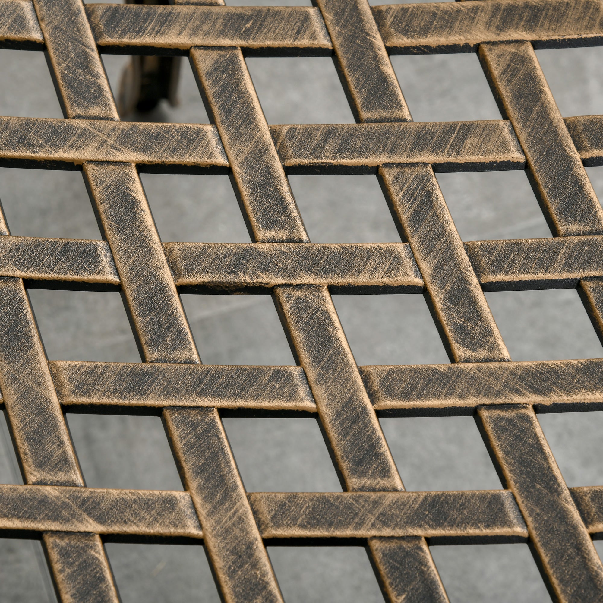 Outsunny 3pc Cast Aluminium Garden Bistro Set for 2 with Parasol Hole, Outdoor Coffee Table Set Rust Resistant with Cushions, Bronze