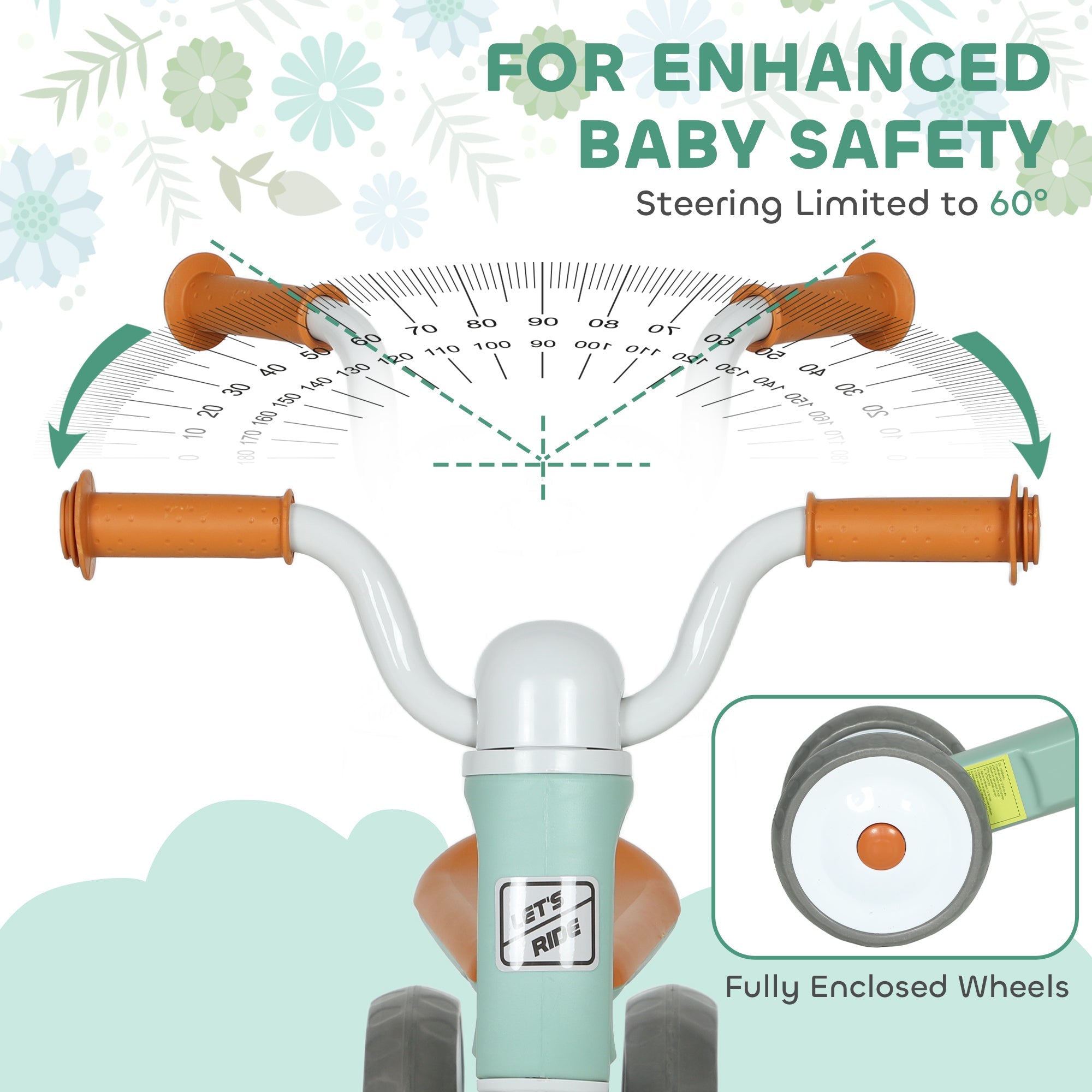 AIYAPLAY Toddler Balance Bike with No Pedal, 3 Silence Wheels for 12-36 Months Boys and Girls, Indoor Outdoor, Green