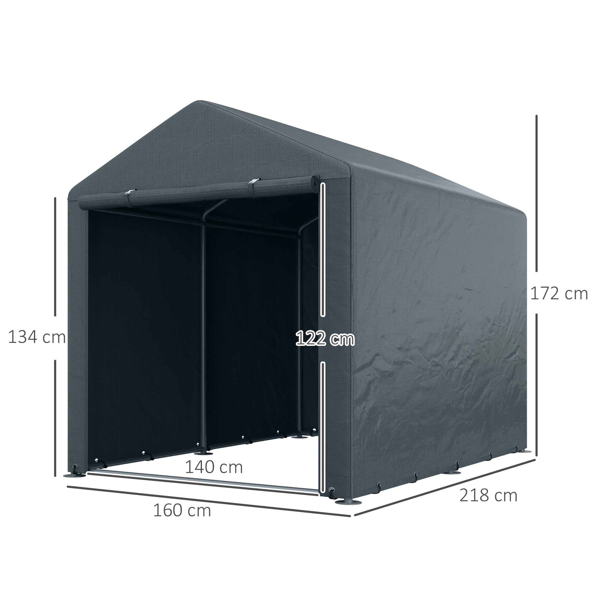 Outsunny 2.2 x 1.6 m Outdoor Storage Tent, with Accessories - Dark Grey