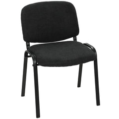 HOMCOM Meeting Chair, Stackable Ergonomic Office Chair with Padded Seat, Curved Backrest for Conference Room, Black