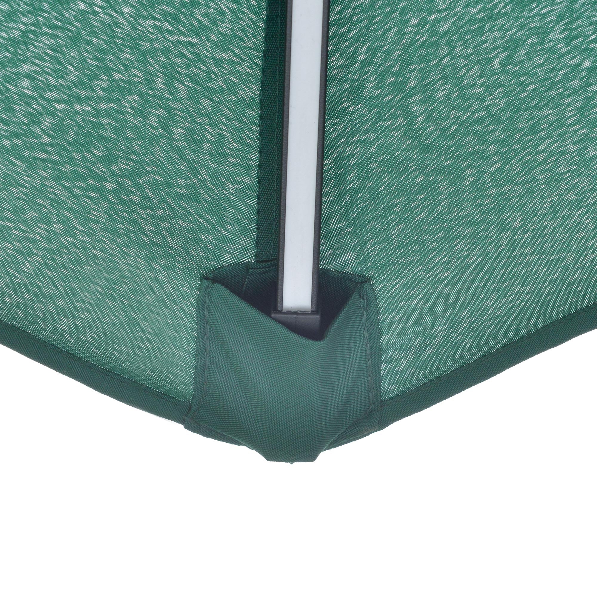 Outsunny 3m LED Light Overhanging Parasol - Green