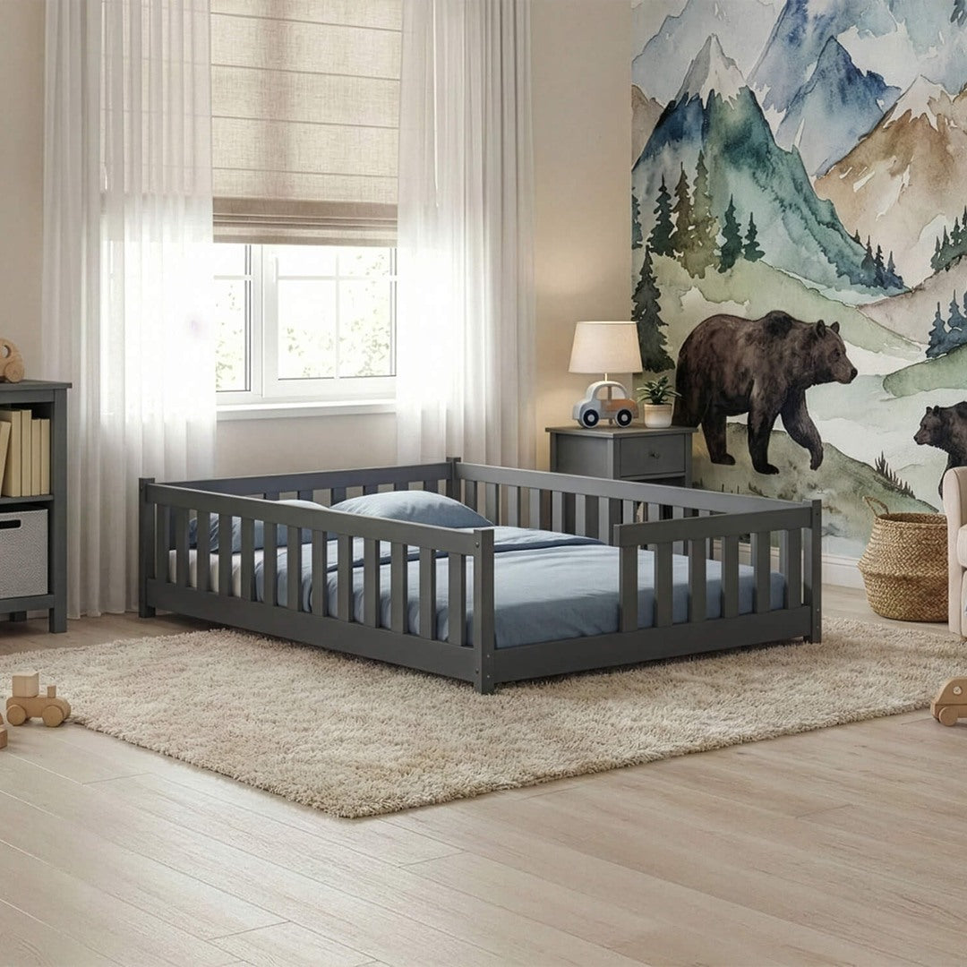 Wooden Single Bed Graphite image