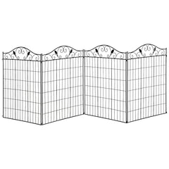 Outsunny Garden Decorative Fence 4 Panels 44in x 12ft Metal Wire Landscape Border Edging