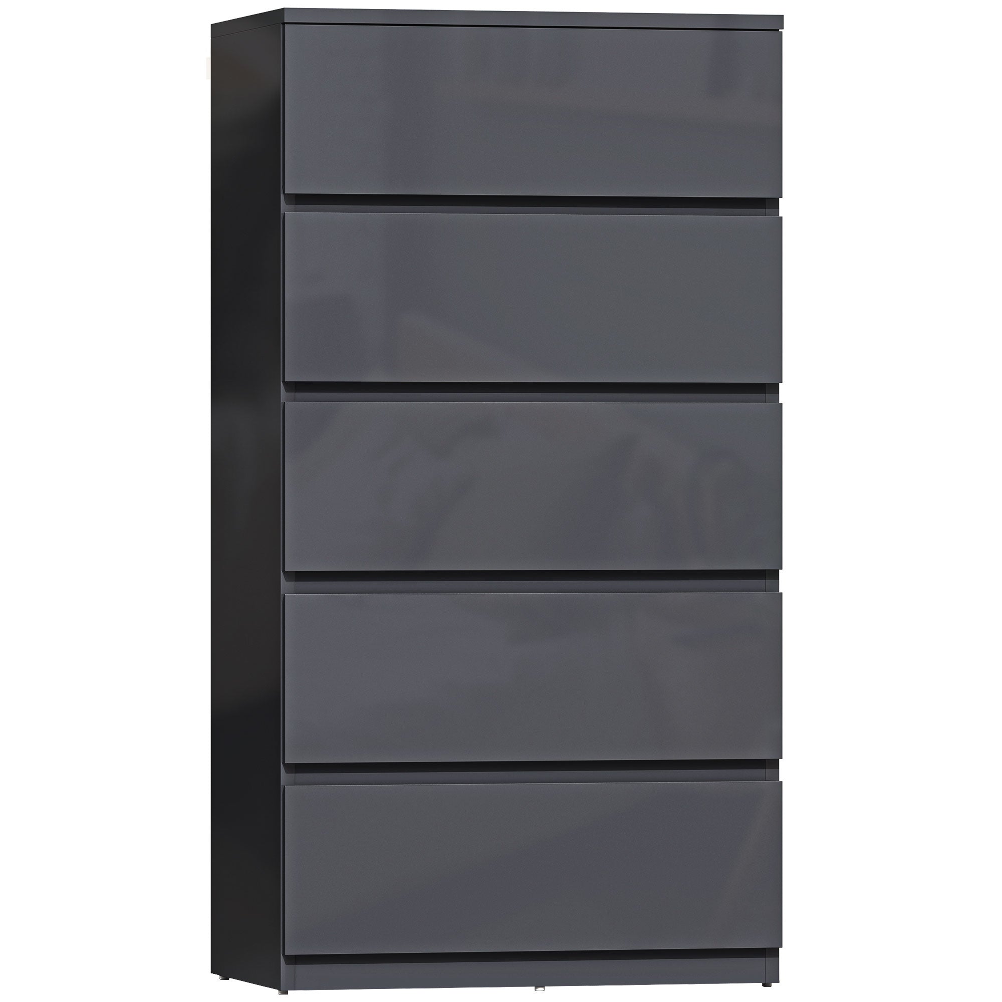 HOMCOM Chest of Drawers, 5-Drawer Storage Cabinets, Modern Dresser, Storage Drawer Unit for Bedroom