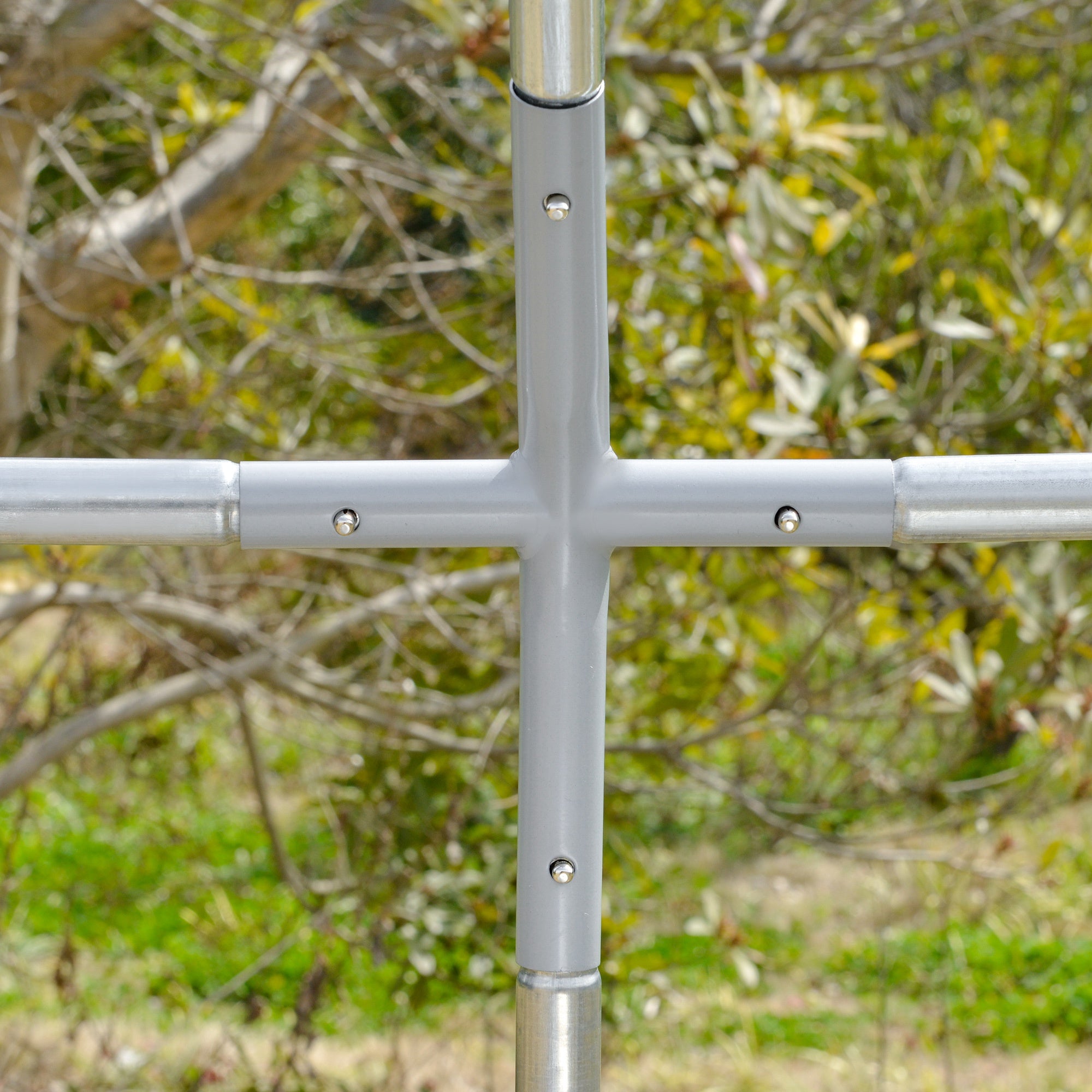 PawHut Walk In Chicken Run Galvanised Chicken Coop Hen Poultry House Cage Pet Playpen Garden with Water-Resist Cover, 2.8 x 3.8 x 2m