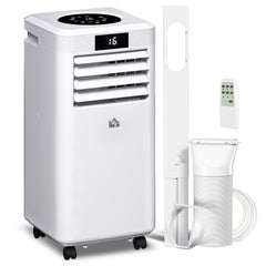 HOMCOM 10000 BTU Air Conditioning Unit, 3-in-1 Portable Air Conditioner, Dehumidifier, Cooling Fan with Remote Control, Digital Display, 2 Speeds, 24H Timer, Window Venting Kit, 22m²