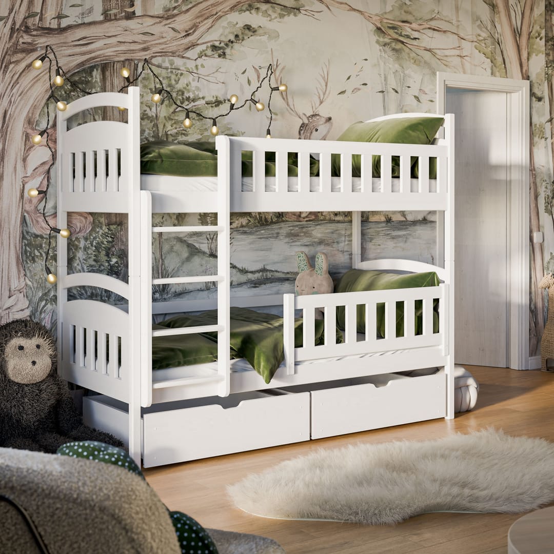Wooden Bunk Bed Ignas with Storage