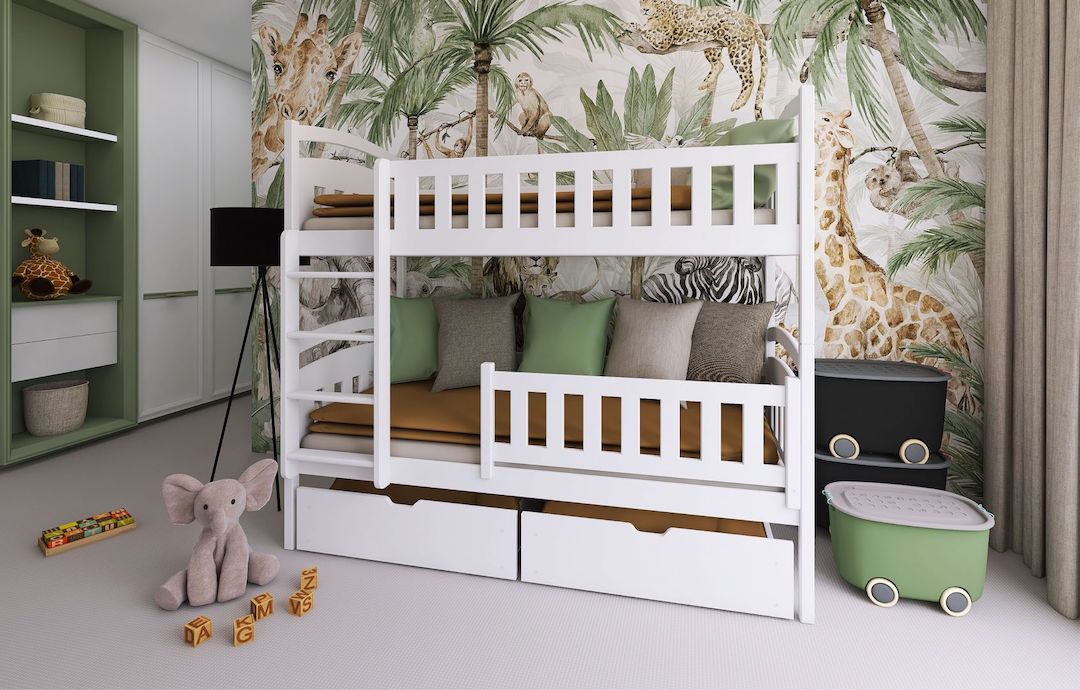 Wooden Bunk Bed Ignas with Storage