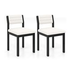 Imitation Lamb Fleece Home Chair with Upholstered Seat and Rubber Wood Legs-White