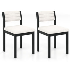 Imitation Lamb Fleece Home Chair with Upholstered Seat and Rubber Wood Legs-White