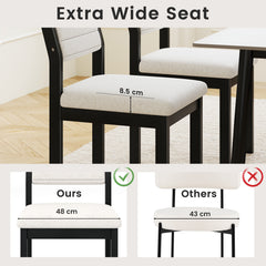 Imitation Lamb Fleece Home Chair with Upholstered Seat and Rubber Wood Legs-White