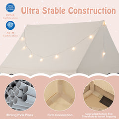 Indoor Kids Play Tent with Star Lights for Children Boys Girls Gift-Beige