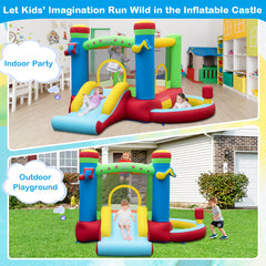 Inflatable Bounce House with Slide and Jumping Area with 450W Blower