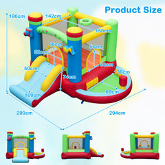 Inflatable Bounce House with Slide and Jumping Area with 450W Blower