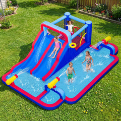 Inflatable Water Slide Park with Double Slides(without Blower)