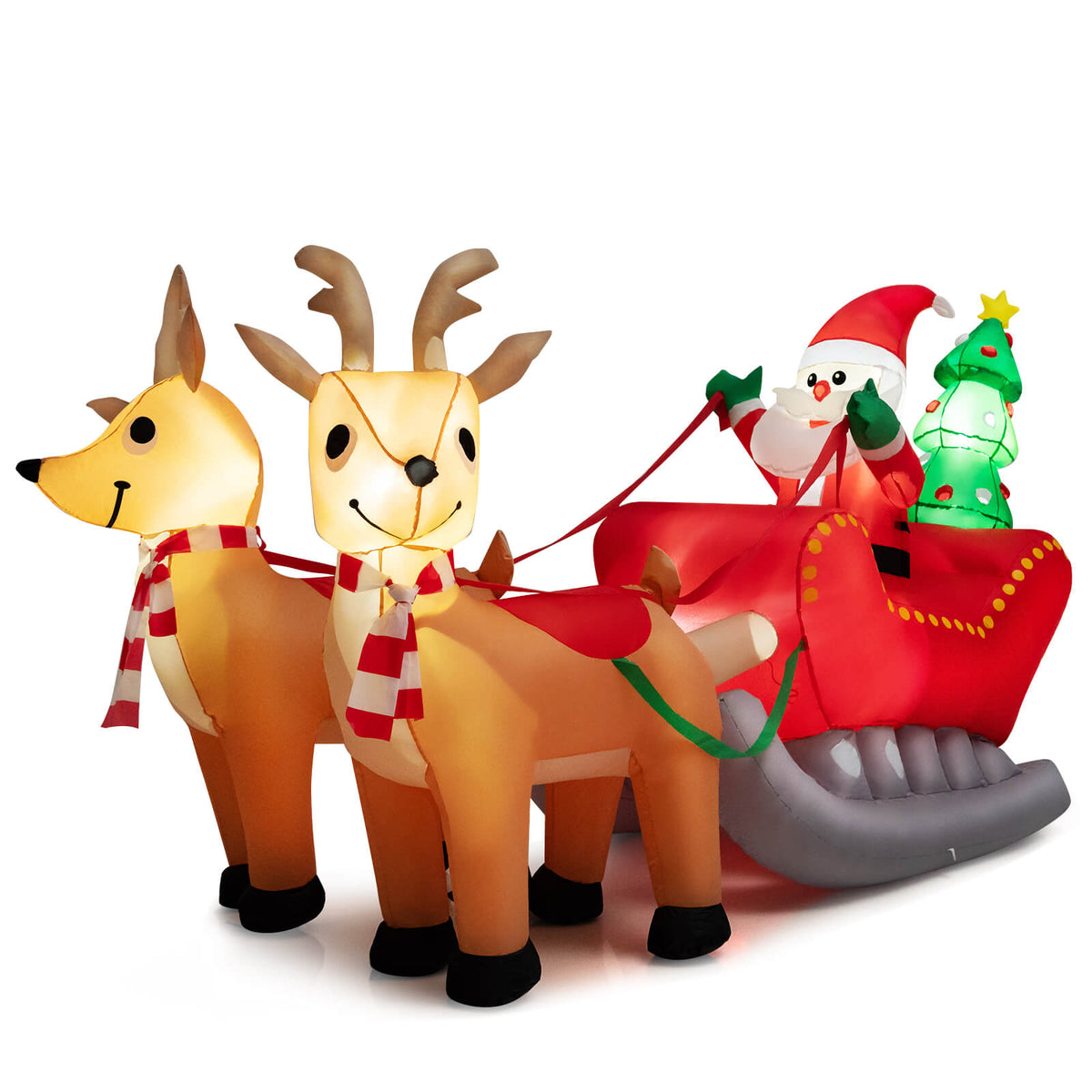 Inflatable Christmas Santa Claus with LED Lights and Blower