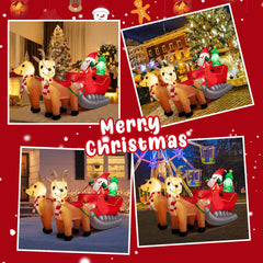 Inflatable Christmas Santa Claus with LED Lights and Blower