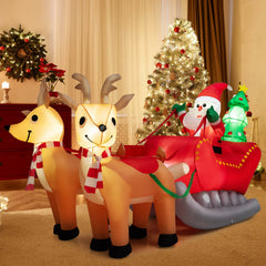 Inflatable Christmas Santa Claus with LED Lights and Blower