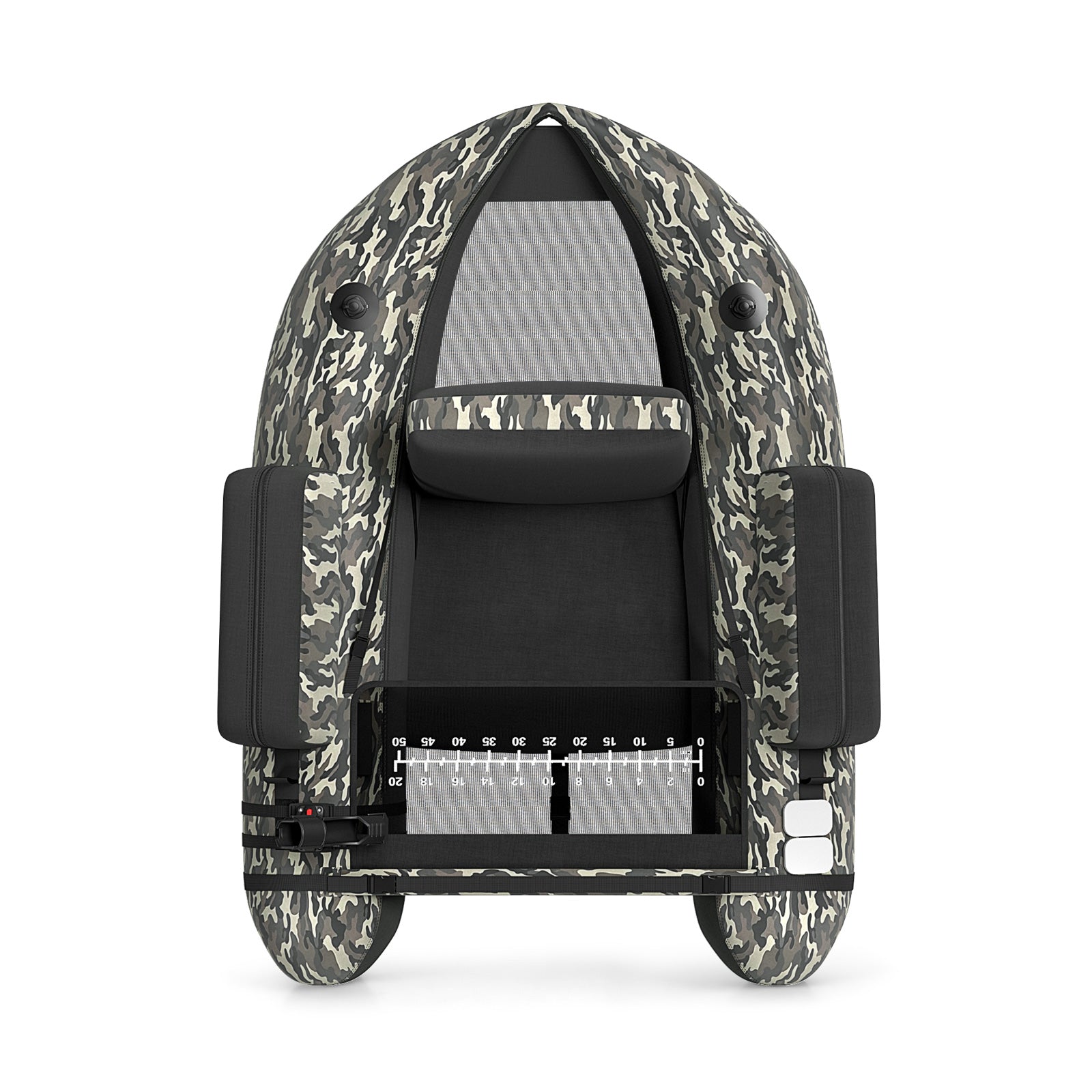 Inflatable Fishing Float Tube with Pump, Paddle, Storage Pockets-Camouflage