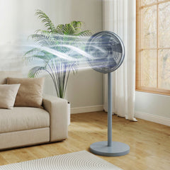 HOMCOM 40 cm Standing Fan, Cooling Floor Fan with 80° Oscillating, Adjustable Tilt and Height, 4 Speed, Remote Control, Grey