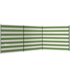 Outsunny 4 Pole Camping Windbreaks, Beach Wind Shield Shelter with Carry Bag and Steel Poles, 540cm x 150cm, Army Green