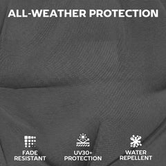 Outsunny Patio Chair Cushions Set of 4, Waterproof Non-Slip Lounge Chair Cushions, 112x53cm, Dark Grey