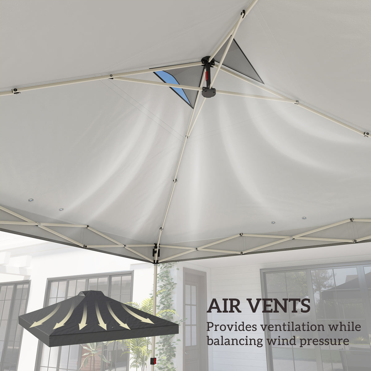 Outsunny Gazebo Roof Replacement UV50+ Waterproof Pop Up Canopy Cover with 8 Drainage Holes 3 x 3 m Dark Grey