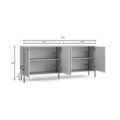 Iris Sideboard Cabinet 207cm in Grey, image 3