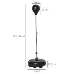 HOMCOM Punching Bag with Stand, 133-151cm Adjustable Height, for Teens, Gold Tone/Black