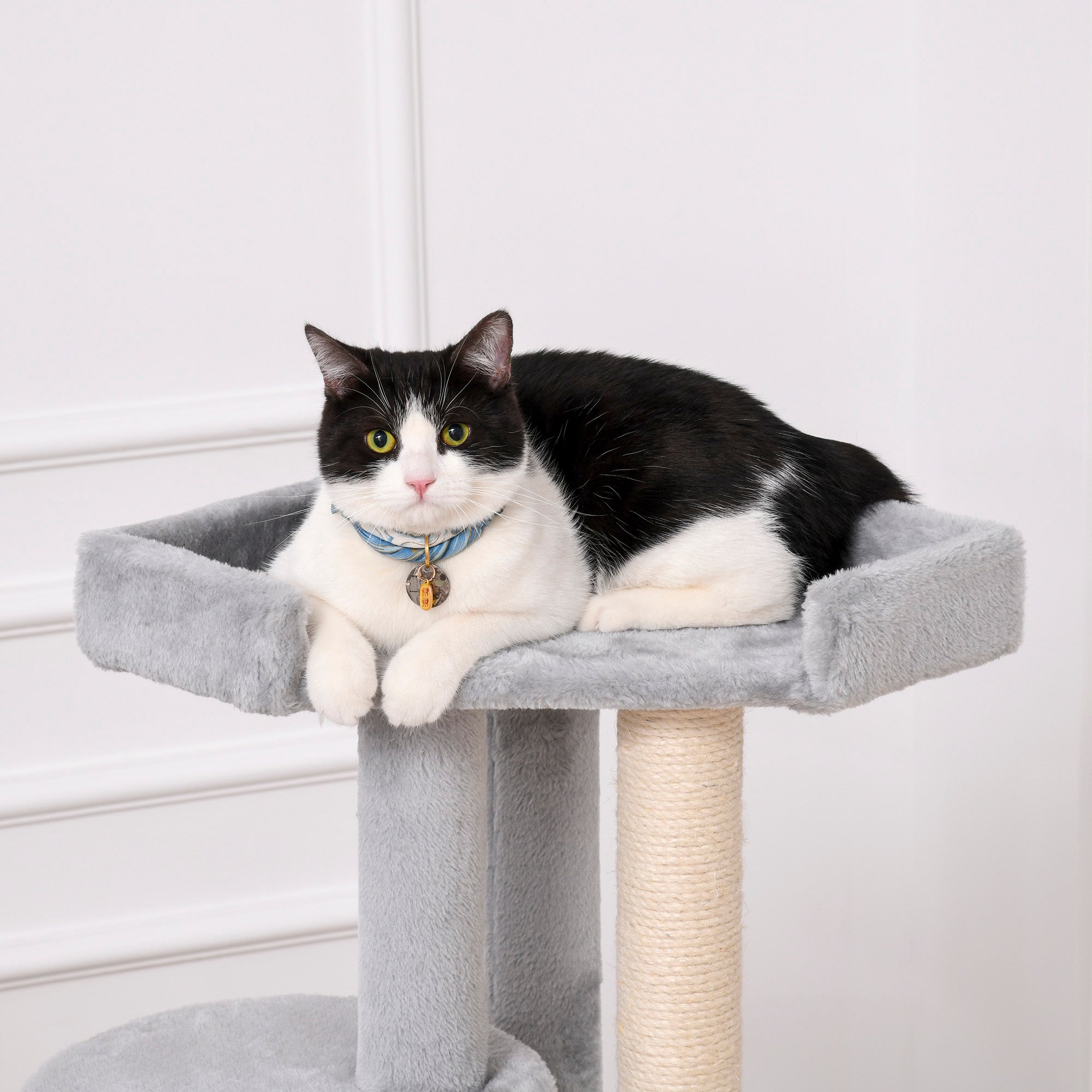 PawHut Cat Tree for Indoor Cats Kitten Tower Multi-level Activity Centre Pet Furniture with Scratching Post Condo Hanging Ropes Plush Perches Grey