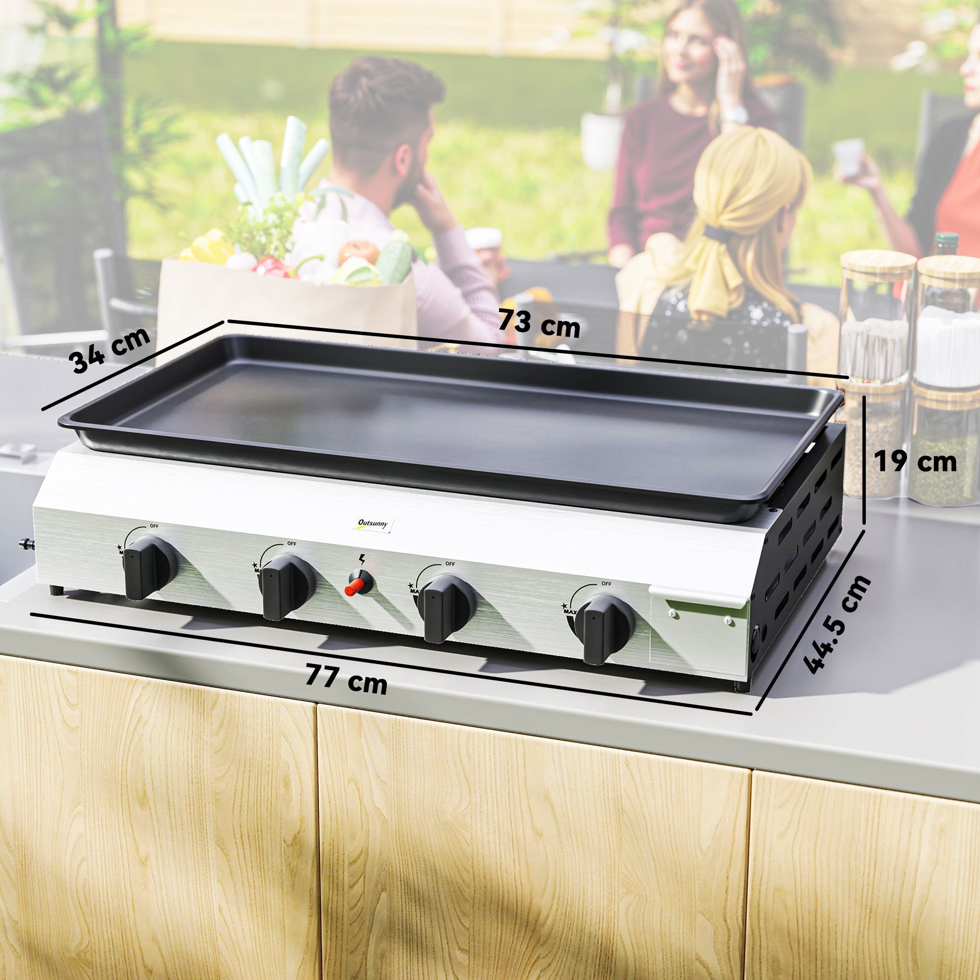 Outsunny Four Burner Portable Gas Grill