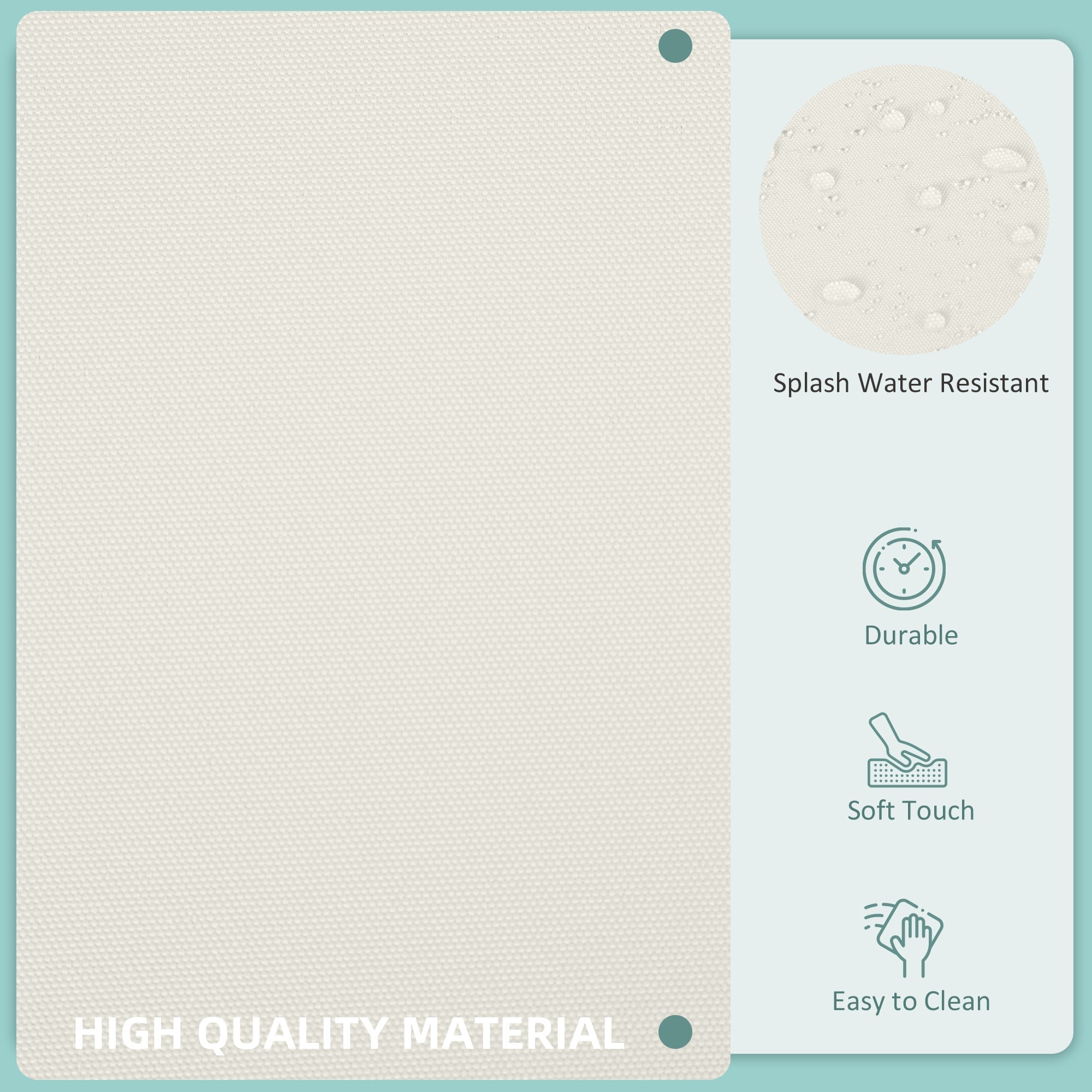 Outsunny Replacement Cushion Covers for Garden Sofa Set, Garden Rattan Sofa Cushion Polyester Cover Replacement Outdoor - No Cushion Included, Cream