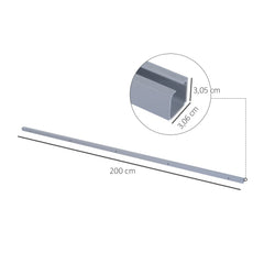 HOMCOM 6.5FT/2000mm Modern Sliding Barn Door Closet Hardware Track Kit