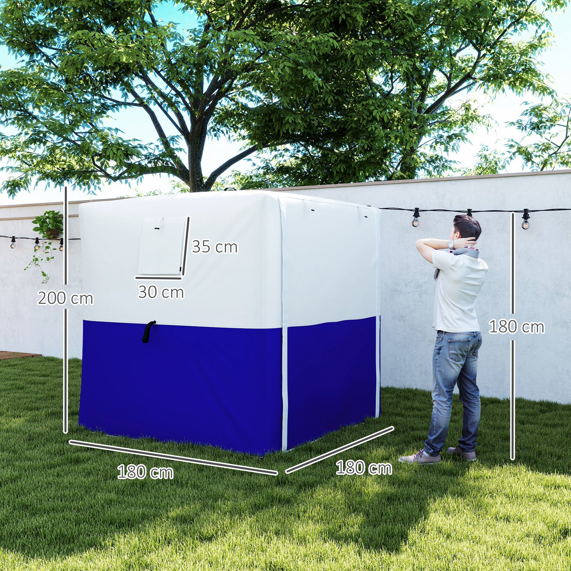 Outsunny 2 x 2m Pop-Up Gazebo, with Accessories - Dark Blue