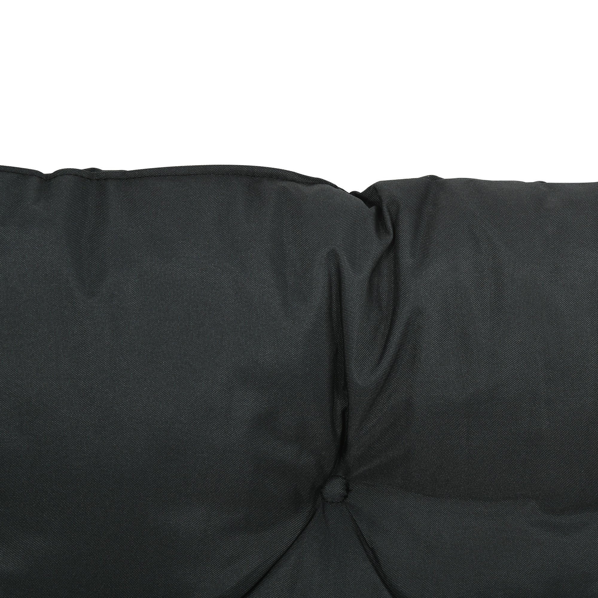 Outsunny 2 Seater Bench Pad, Garden Chair Cushion with Back and Ties for Indoor and Outdoor Use, 98 x 100 cm, Black
