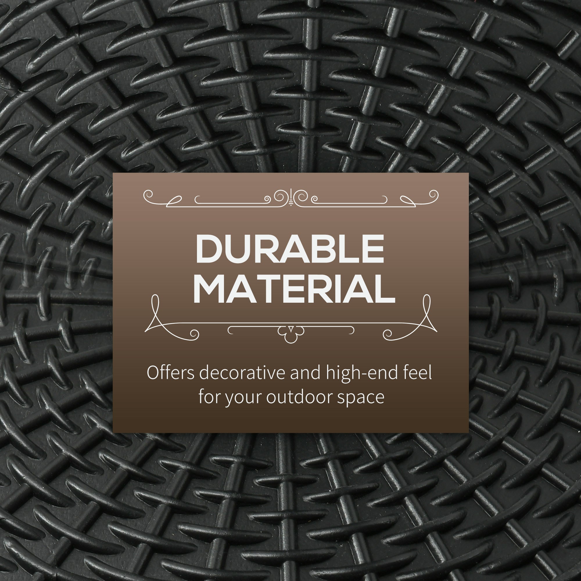 Outsunny 11.5 kg Plastic and Cement Rattan Pattern Parasol Base - Black